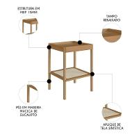 Mesa Lateral Com Prateleira Pés Madeira Arlo A10 Hanover - Mpozenato - 3