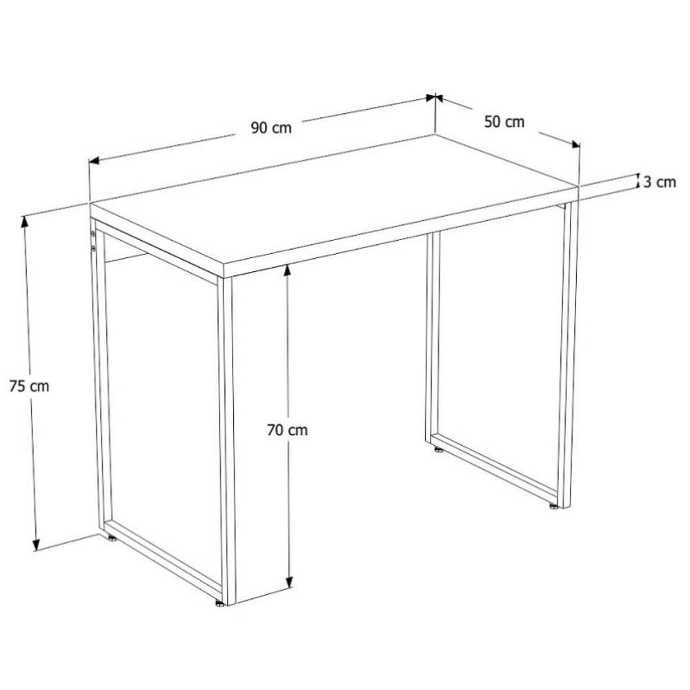 Mesa De Escritório Escrivaninha 90cm Dynamica Industrial C08 Carvalho Dark - Mpozenato - 4