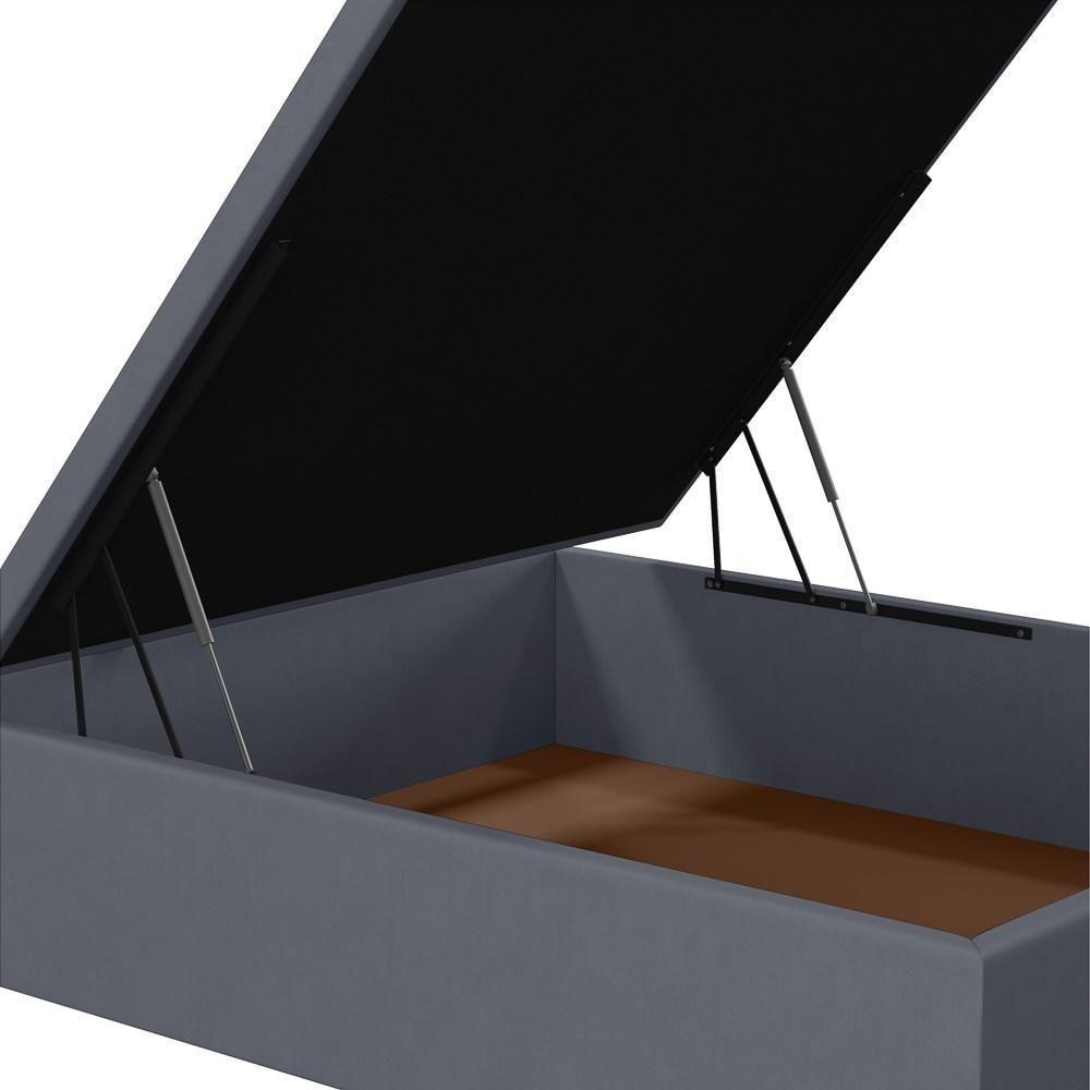 Base Para Cama Box Baú Casal 138x188cm Hit I02 Suede Cinza - Mpozenato - 5