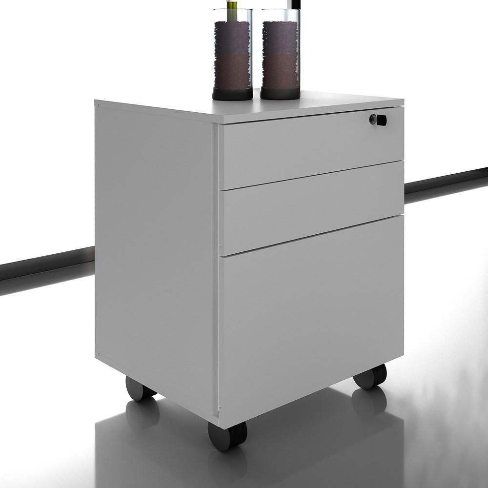 Gaveteiro 3 Gavetas Com Rodízios Me4148 Branco - Tecno Mobili - 2