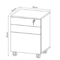 Gaveteiro 3 Gavetas Com Rodízios Me4148 Branco - Tecno Mobili - 6