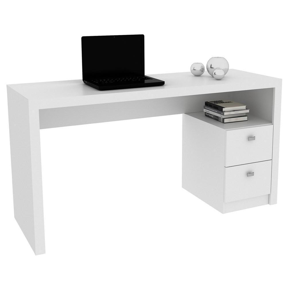 Mesa Para Computador Escrivaninha 2 Gavetas Me4130 Branco - Tecno Mobili - 1