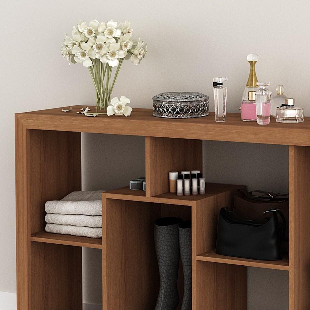 Estante Livreiro Multiuso Com Nichos E1712 Amêndoa - Tecno Mobili - 3