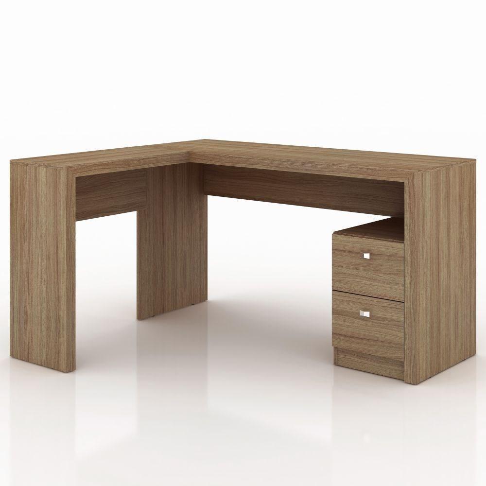 Mesa Para Escritório 2 Gavetas Me4129 Amêndoa - Tecno Mobili - 1