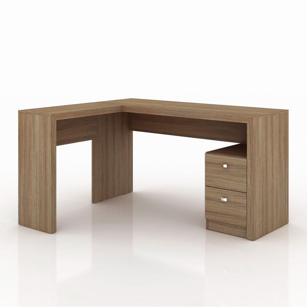 Mesa Para Escritório 2 Gavetas Me4129 Amêndoa - Tecno Mobili - 2