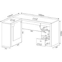 Mesa Para Escritório 2 Gavetas Me4129 Amêndoa - Tecno Mobili - 3