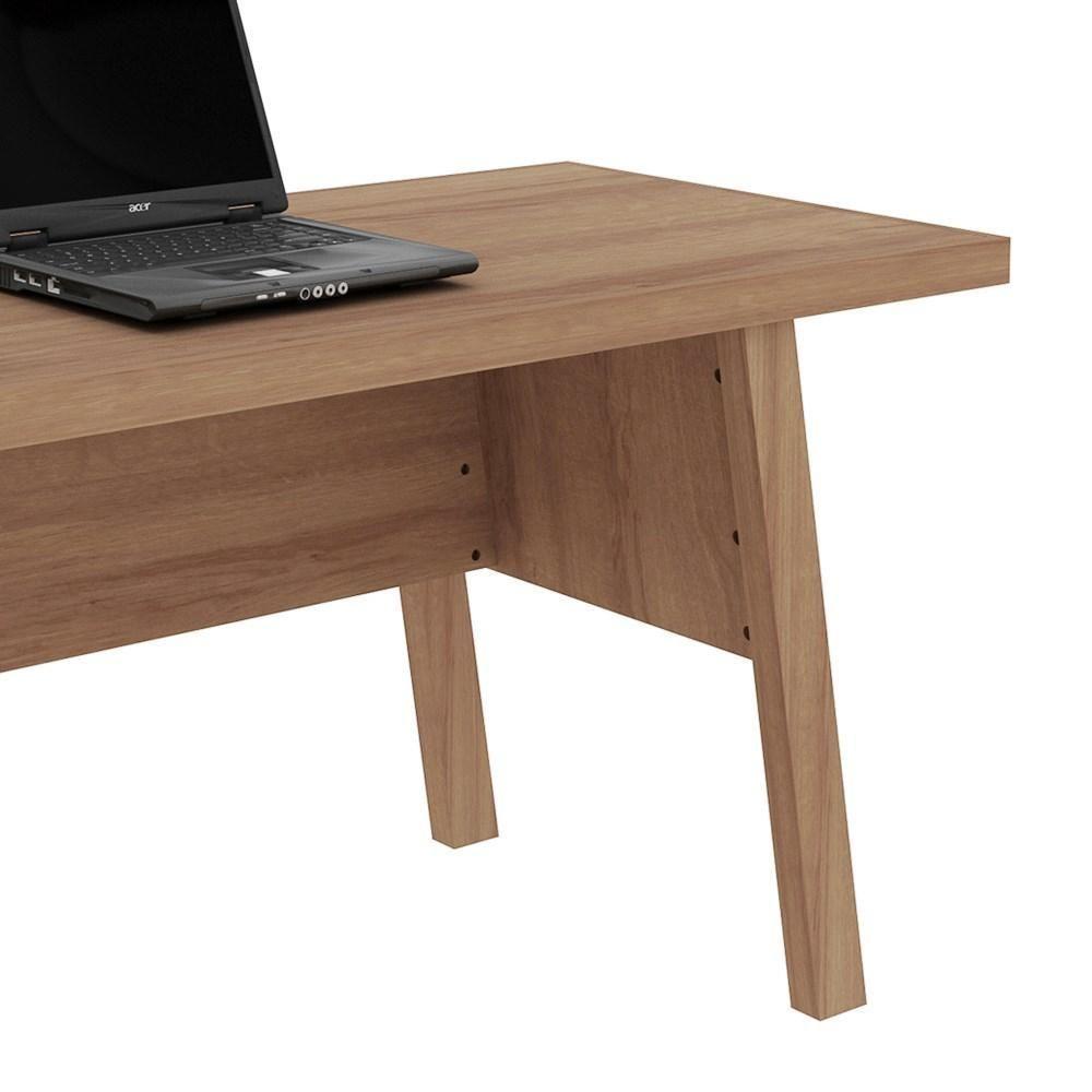 Mesa Para Escritório Com 02 Gavetas Me4122 Amêndoa - Tecno Mobili - 4