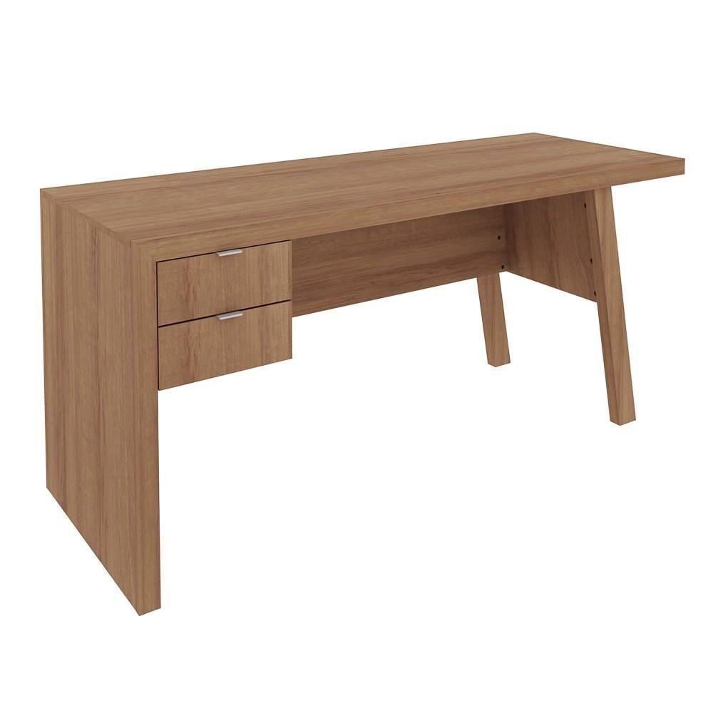 Mesa Para Escritório Com 02 Gavetas Me4122 Amêndoa - Tecno Mobili - 5