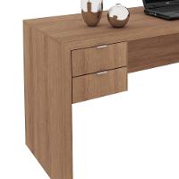 Mesa Para Escritório Com 02 Gavetas Me4122 Amêndoa - Tecno Mobili - 3
