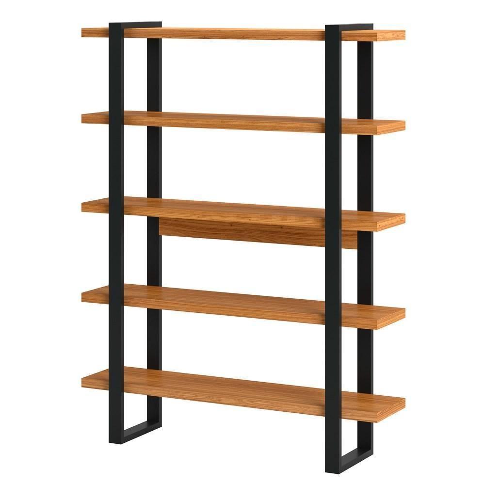Estante Alta Estilo Industrial 5 Prateleiras F10 Freijó-preto Fosco - Pradel - 1