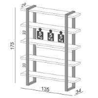 Estante Alta Estilo Industrial 5 Prateleiras F10 Freijó-preto Fosco - Pradel - 4