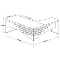 Mesa Diretor Em L Lado Esquerdo 200x180cm Corp A06 Carvalho-branco - Mpozenato