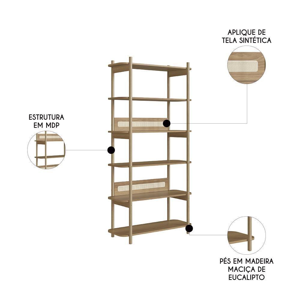 Estante Industrial 6 Prateleiras Pés Madeira Arlo A10 Hanover - Mpozenato - 3