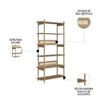 Estante Industrial 6 Prateleiras Pés Madeira Arlo A10 Hanover - Mpozenato - 3
