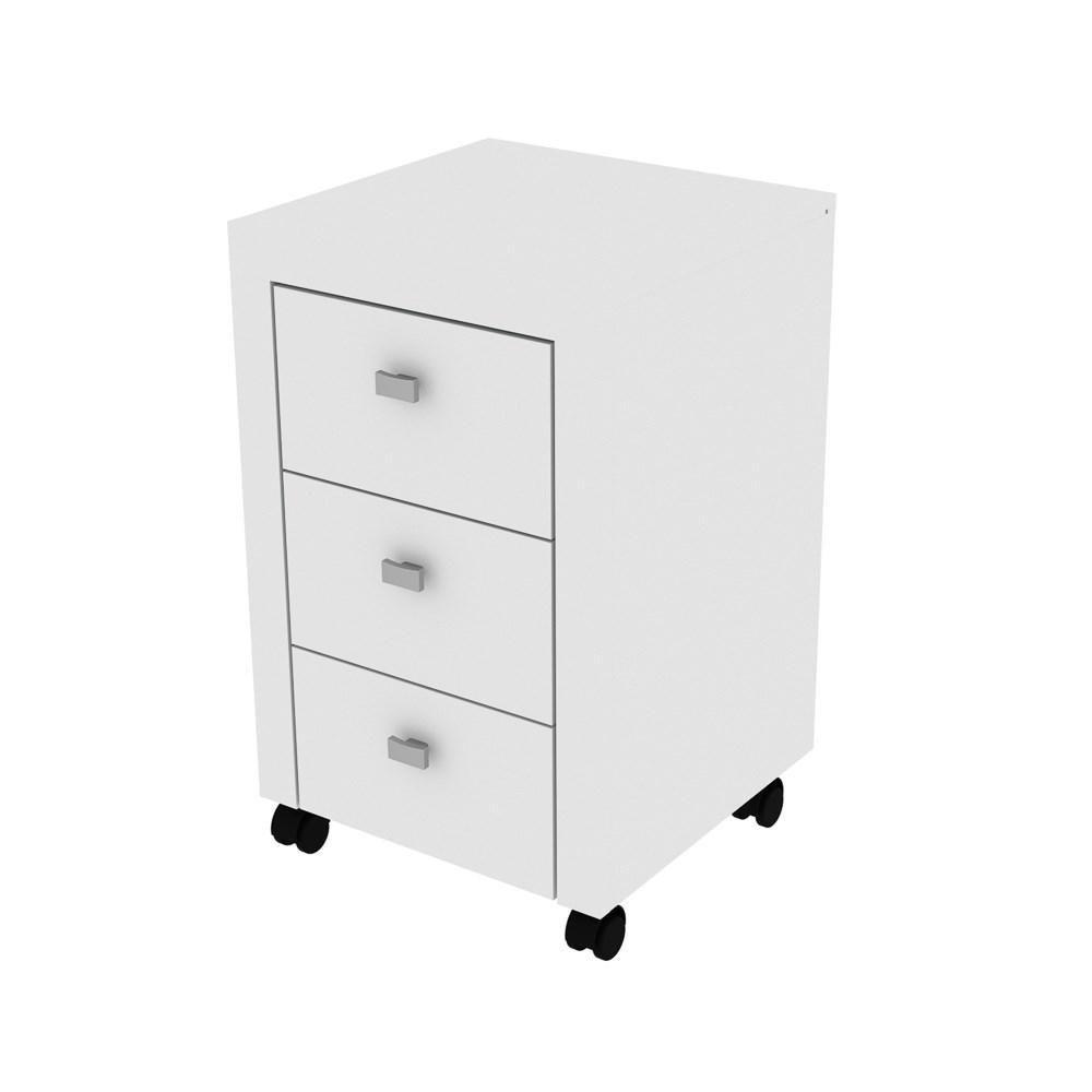 Gaveteiro 3 Gavetas Com Rodízios Me4108 Branco - Tecno Mobili - 3