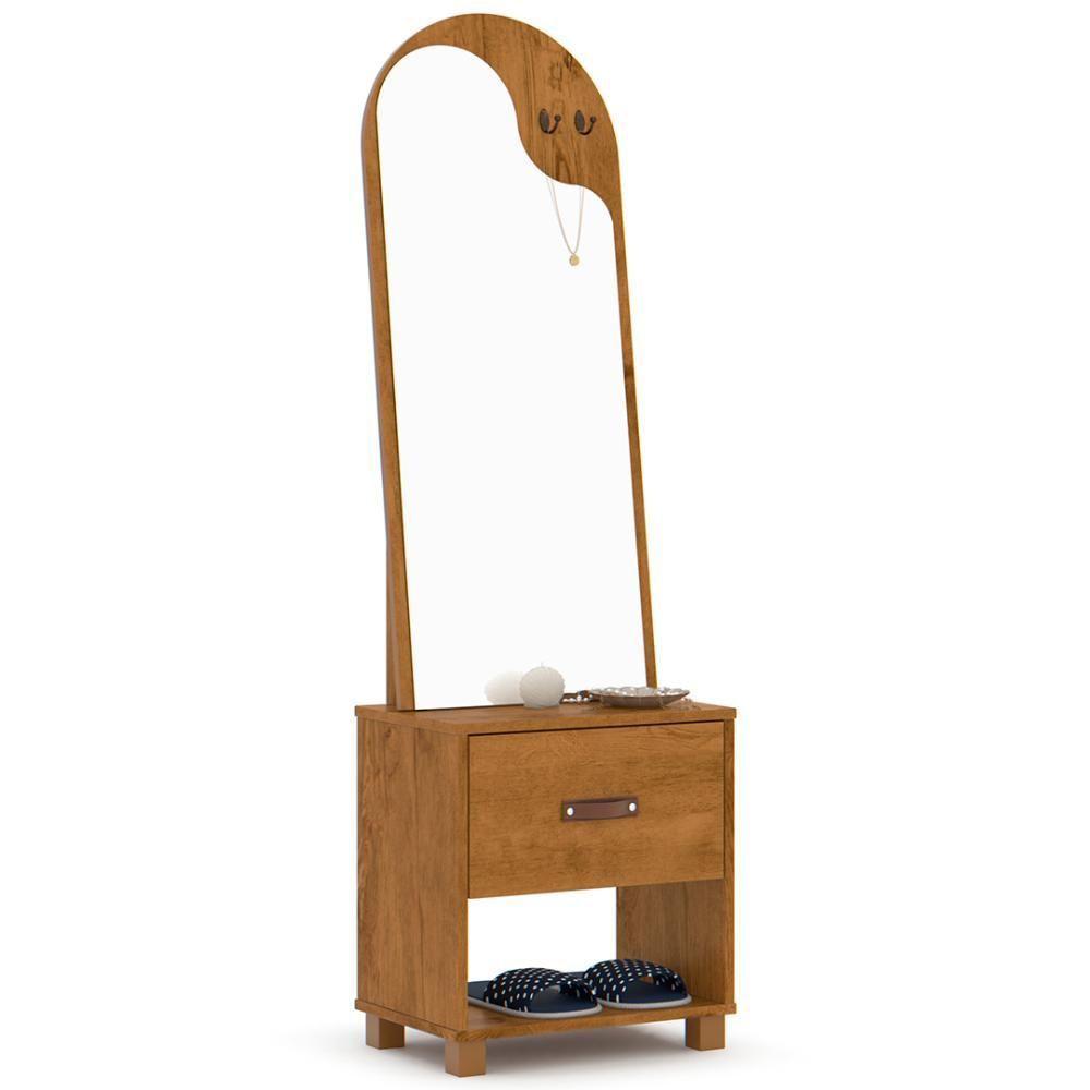 Toucador Penteadeira Com Espelho 1 Gaveta Organic Freijó - Ej Móveis - 1