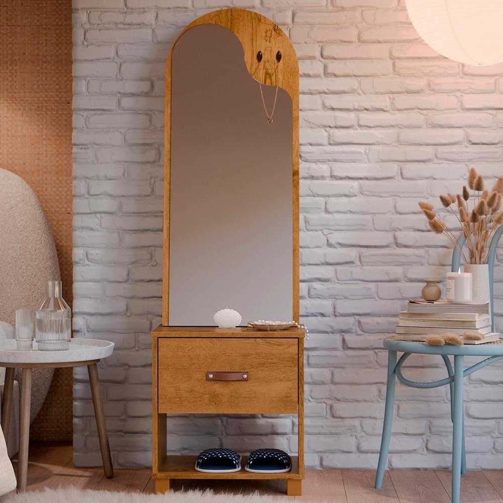 Toucador Penteadeira Com Espelho 1 Gaveta Organic Freijó - Ej Móveis - 7