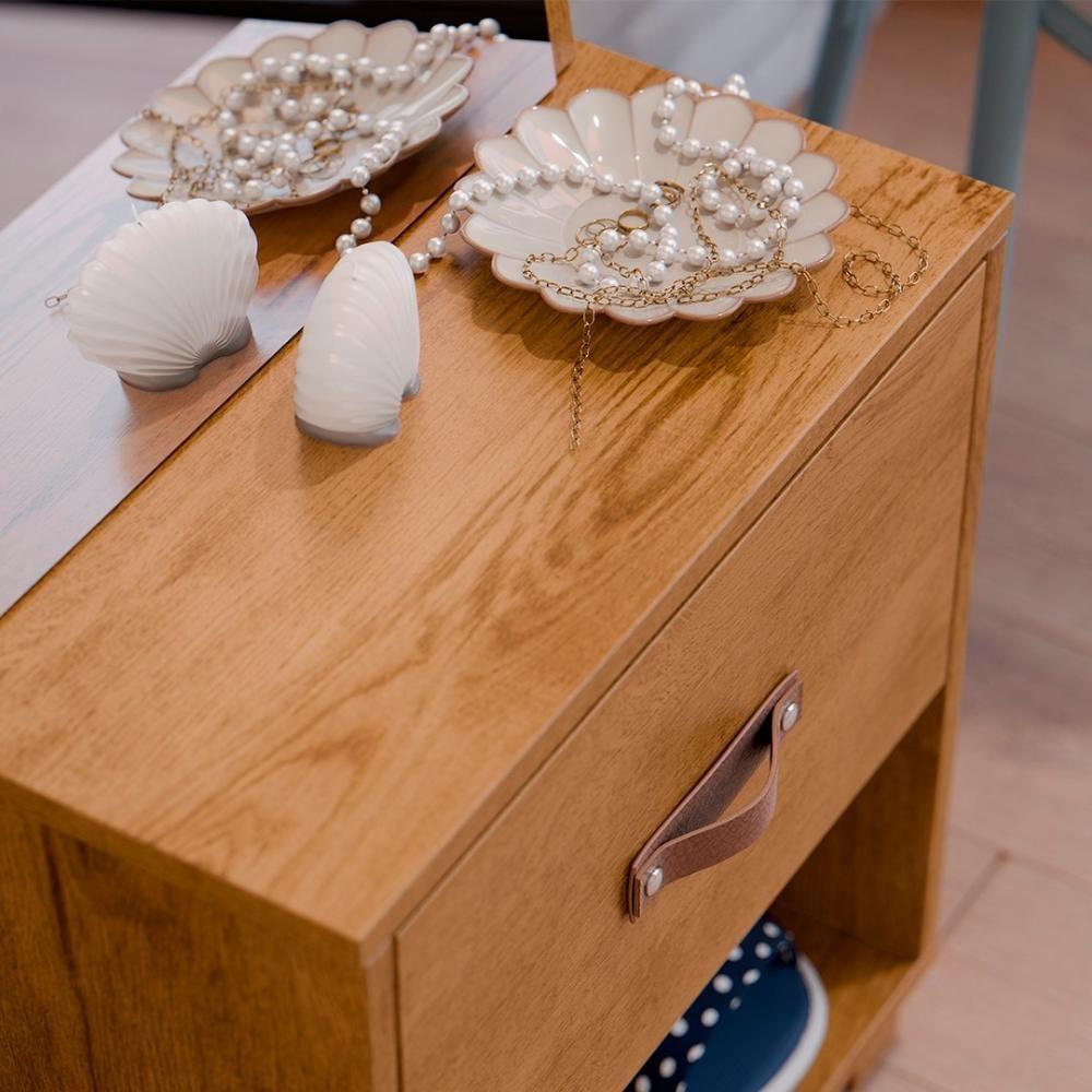 Toucador Penteadeira Com Espelho 1 Gaveta Organic Freijó - Ej Móveis - 8