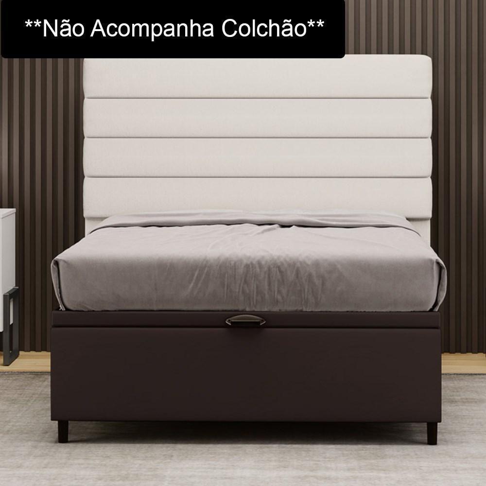 Base Para Cama Box Baú Casal 138x188cm Hit I02 Corano Marrom - Mpozenato - 2