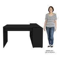 Mesa Escrivaninha Em L 140x130cm 8 Nichos Eron A06 Preto - Mpozenato - 5