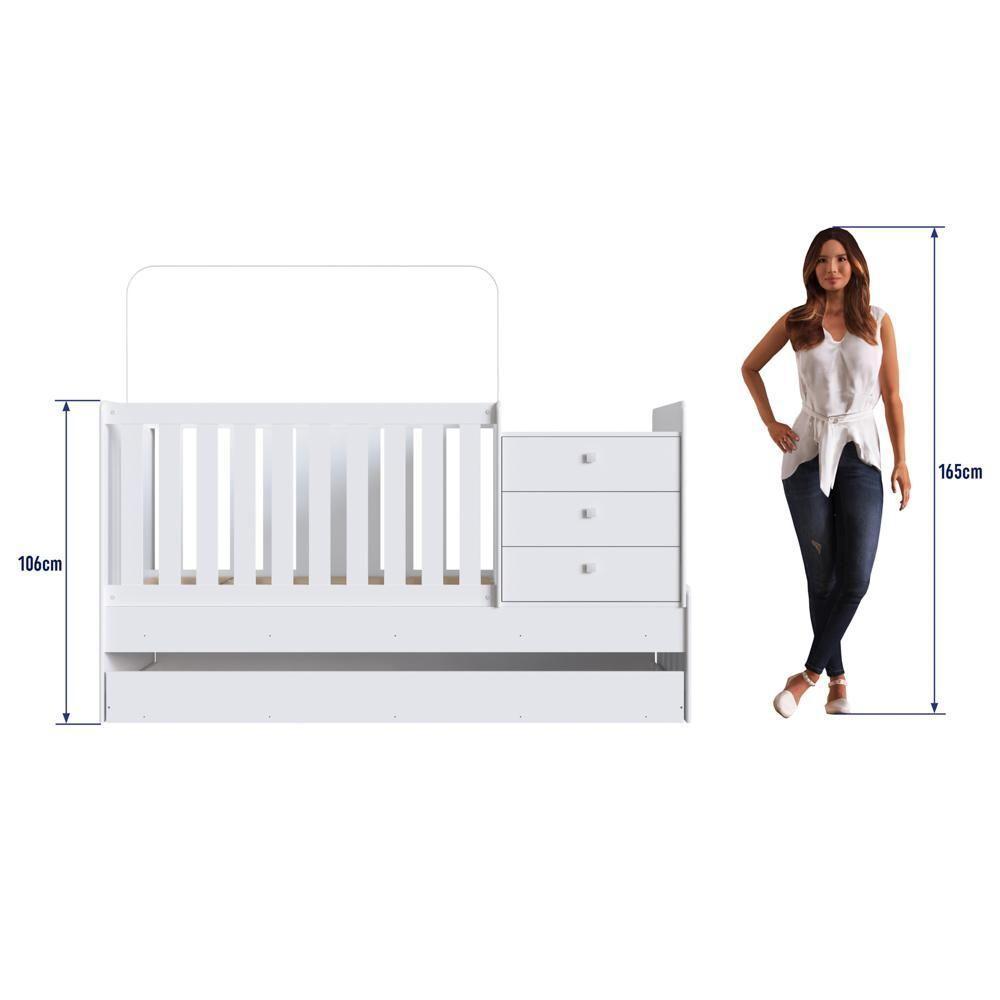Berço Mini Cama Com Auxiliar Certificado Pelo Inmetro Bb690 Branco - Completa Móveis - 6