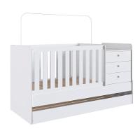Berço Mini Cama Com Auxiliar Certificado Pelo Inmetro Bb690 Branco - Completa Móveis - 1