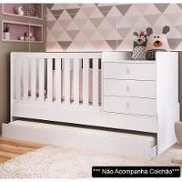Berço Mini Cama Com Auxiliar Certificado Pelo Inmetro Bb690 Branco - Completa Móveis - 2