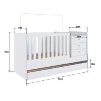 Berço Mini Cama Com Auxiliar Certificado Pelo Inmetro Bb690 Branco - Completa Móveis - 7