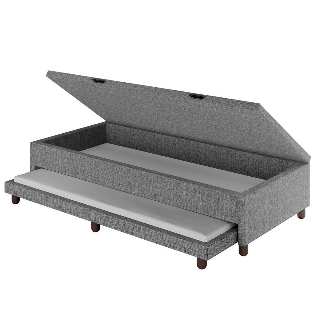 Bicama Box Baú Solteirão 96x188 Cm Samy S05 Linho Cinza - Mpozenato - 5