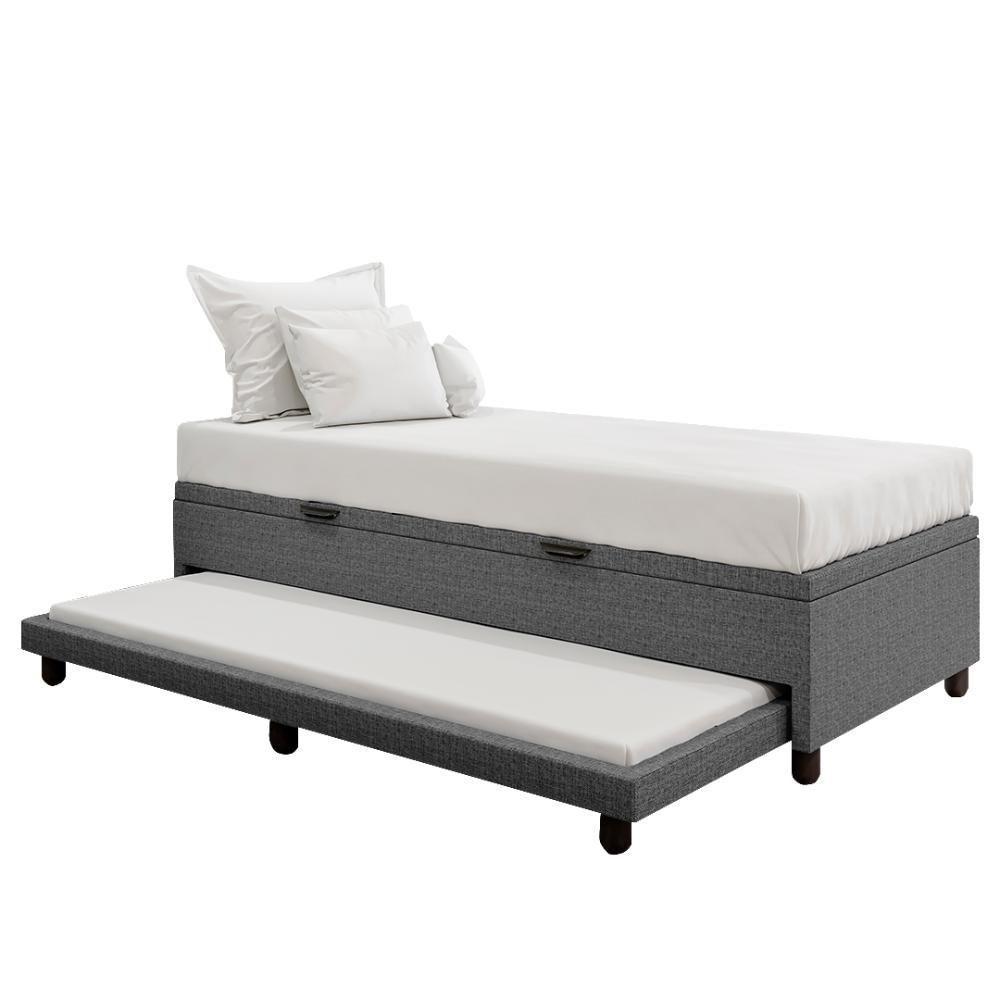 Bicama Box Baú Solteirão 96x188 Cm Samy S05 Linho Cinza - Mpozenato - 6