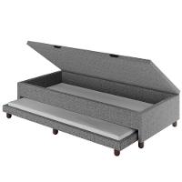 Bicama Box Baú Solteirão 96x188 Cm Samy S05 Linho Cinza - Mpozenato - 5