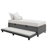 Bicama Box Baú Solteirão 96x188 Cm Samy S05 Linho Cinza - Mpozenato - 6