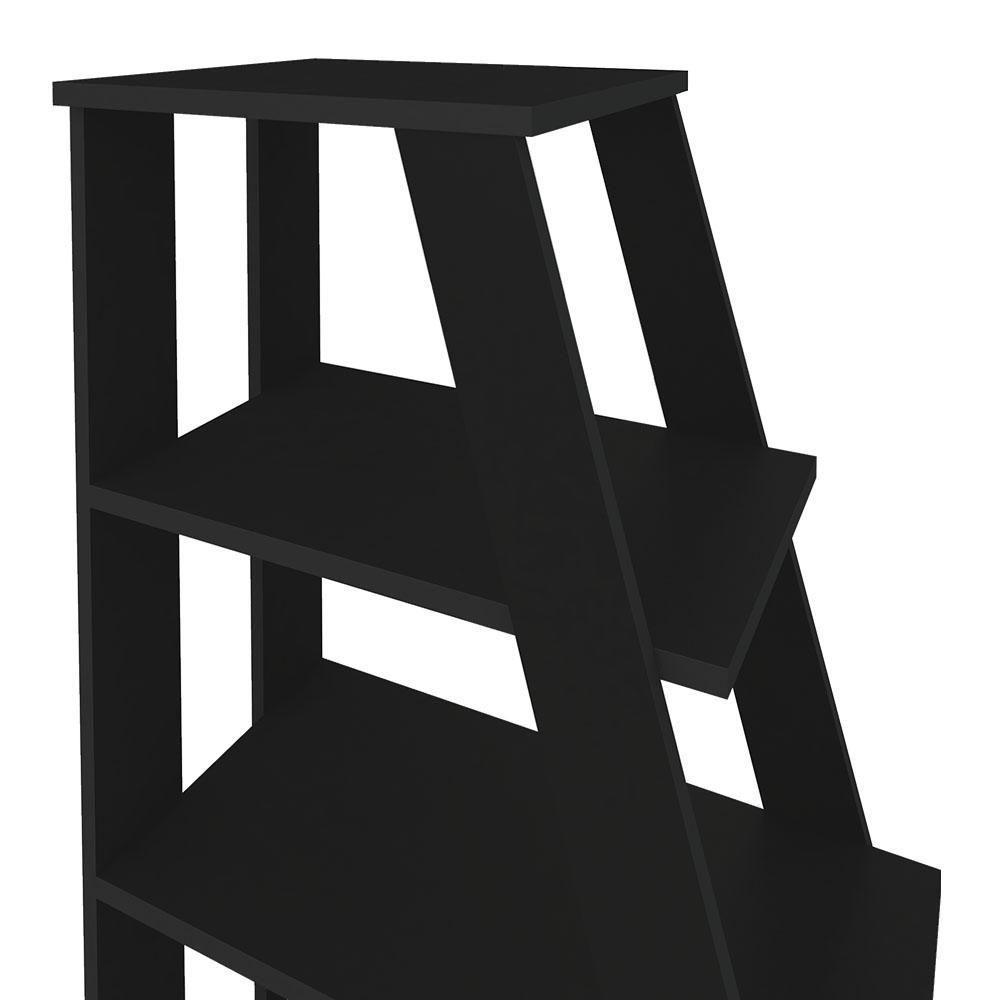 Mesa Escrivaninha Em L Eron E Estante Livreiro Stela A06 Preto - Mpozenato - 9