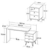 Mesa Escrivaninha Lux Industrial E Gaveteiro Com Rodízios Nil A06 Freijó-preto - Mpozenato