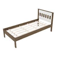 Cama De Solteiro Madeira Cm8006 Nogal-branco - Tecno Mobili - 1
