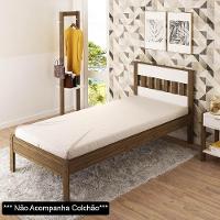 Cama De Solteiro Madeira Cm8006 Nogal-branco - Tecno Mobili - 2