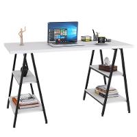 Mesa Escrivaninha Cavalete 135cm Estilo Industrial Prisma C08 Branco Chess-preto - Mpozenato - 1