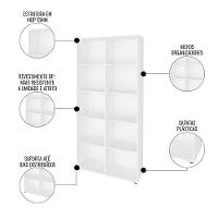 Mesa Escrivaninha Em L Eron E Estante Livreiro 90x187cm Lean A06 Branco-carvalho - Mpozenato - 5