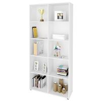 Mesa Escrivaninha Em L Eron E Estante Livreiro 90x187cm Lean A06 Branco-carvalho - Mpozenato - 10