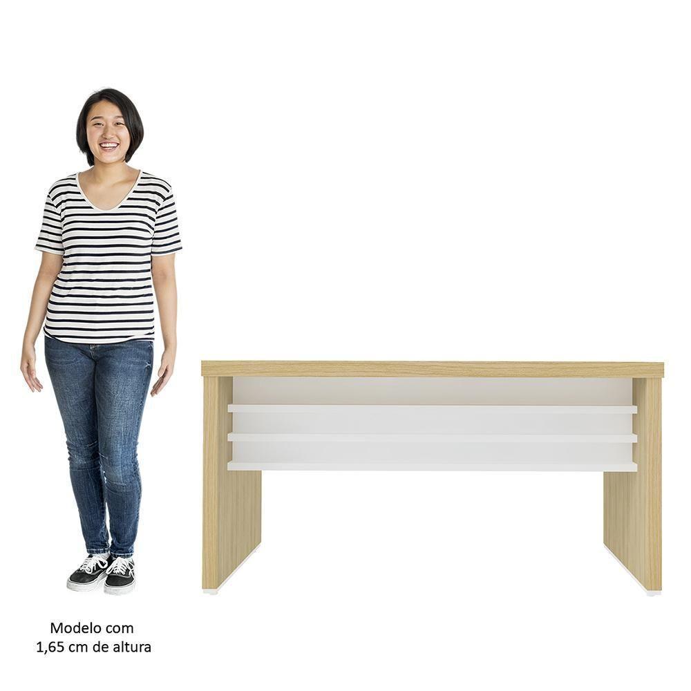 Conjunto Escritório 3 Peças Mesa 158cm Corp A06 Carvalho-branco - Mpozenato - 3