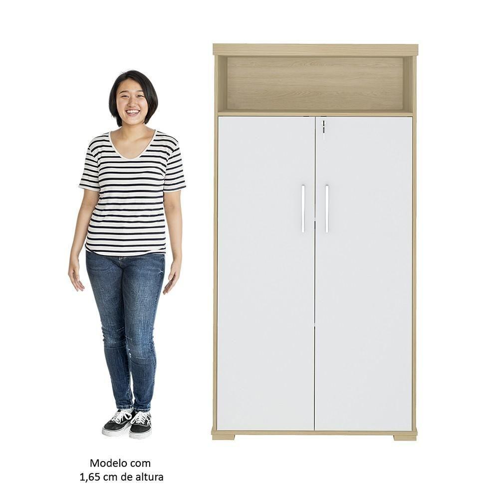 Conjunto Escritório 3 Peças Mesa 158cm Corp A06 Carvalho-branco - Mpozenato - 4