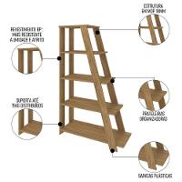 Mesa Escrivaninha Em L Golden E Estante Livreiro Stela A06 Olmo-branco - Mpozenato - 5