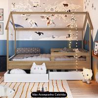 Cama Infantil Casinha Com 2 Gavetas Infix C06 Branco-aveiro - Mpozenato - 2