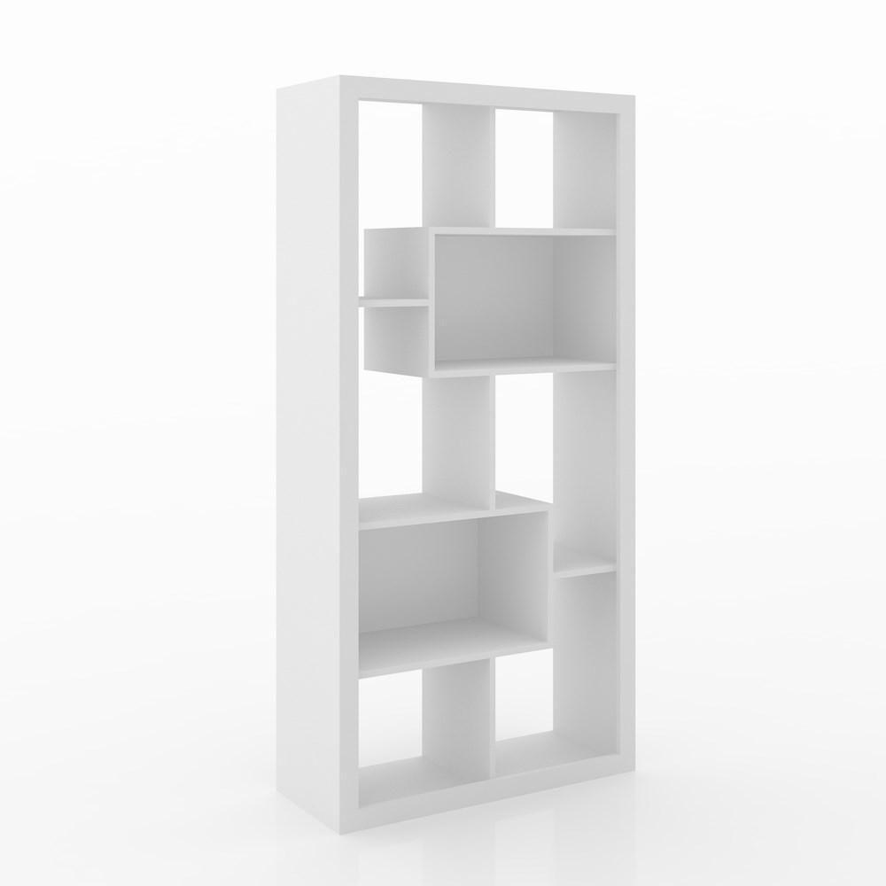 Estante Livreiro Multiuso Com Nichos E1712 Branco - Tecno Mobili - 1