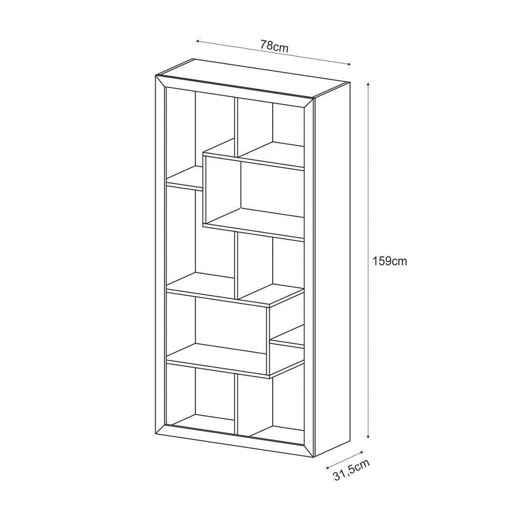 Estante Livreiro Multiuso Com Nichos E1712 Branco - Tecno Mobili - 4