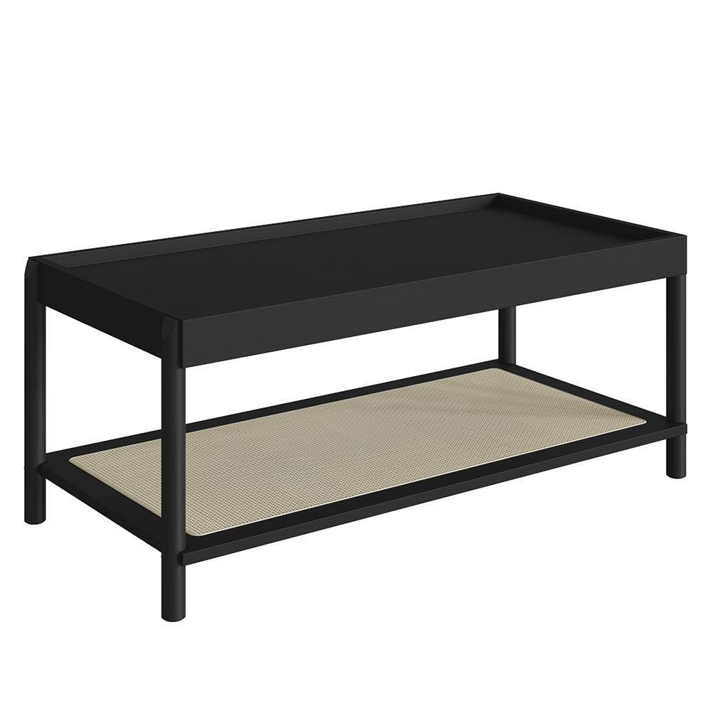Mesa De Centro Para Sala Pés Madeira Arlo A10 Nero-preto - Mpozenato - 1