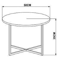 Mesa De Centro Redonda Média Volpi 27857 Vermont Base Preta - Artesano - 3