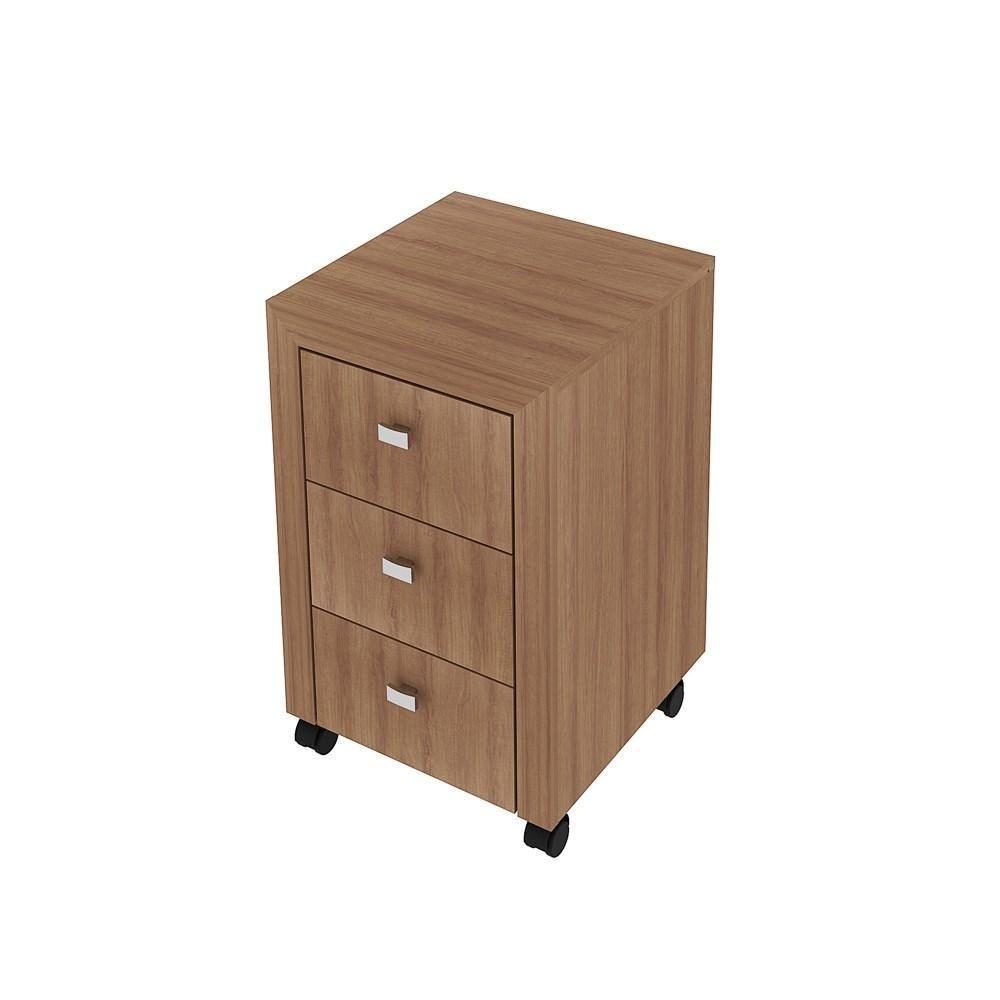 Gaveteiro 3 Gavetas Com Rodízios Me4108 Amêndoa - Tecno Mobili - 4