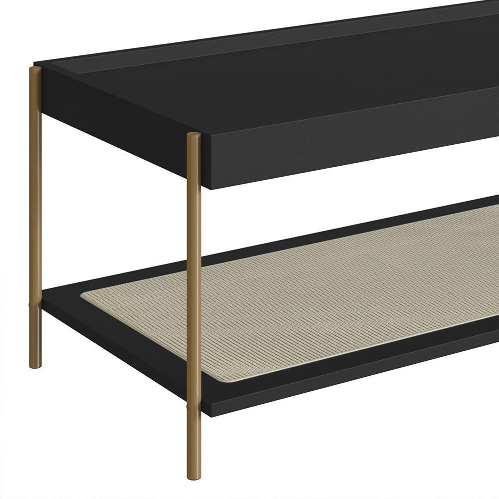 Mesa De Centro Para Sala Pé Metal Arlo A10 Nero-dourado - Mpozenato - 5