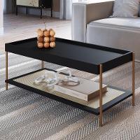 Mesa De Centro Para Sala Pé Metal Arlo A10 Nero-dourado - Mpozenato - 2